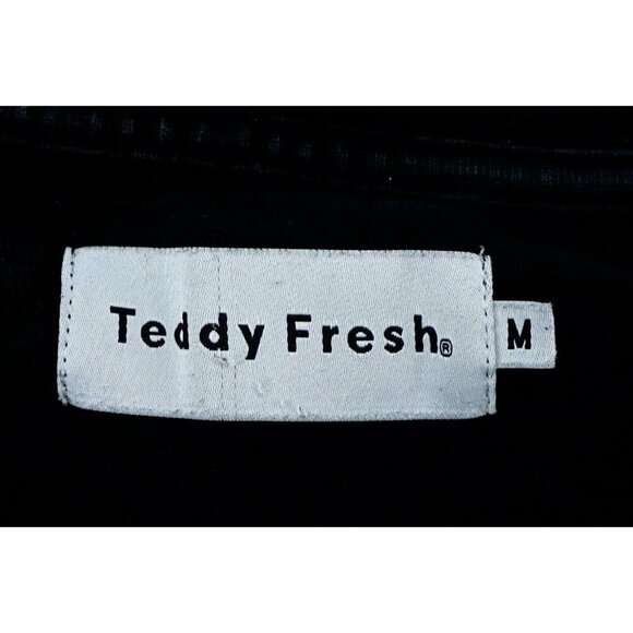 Teddy Fresh Adult Graphic T-Shirt Medium M Black I Love You Mom Embroidered Tee - Picture 3 of 8
